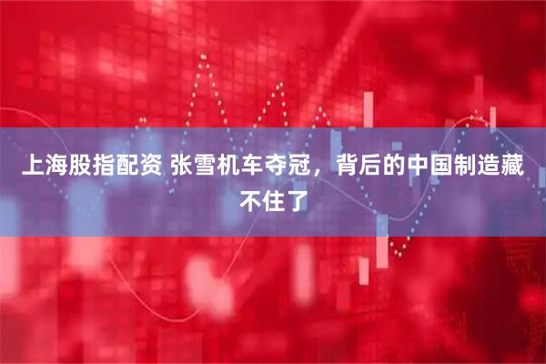 上海股指配资 张雪机车夺冠，背后的中国制造藏不住了
